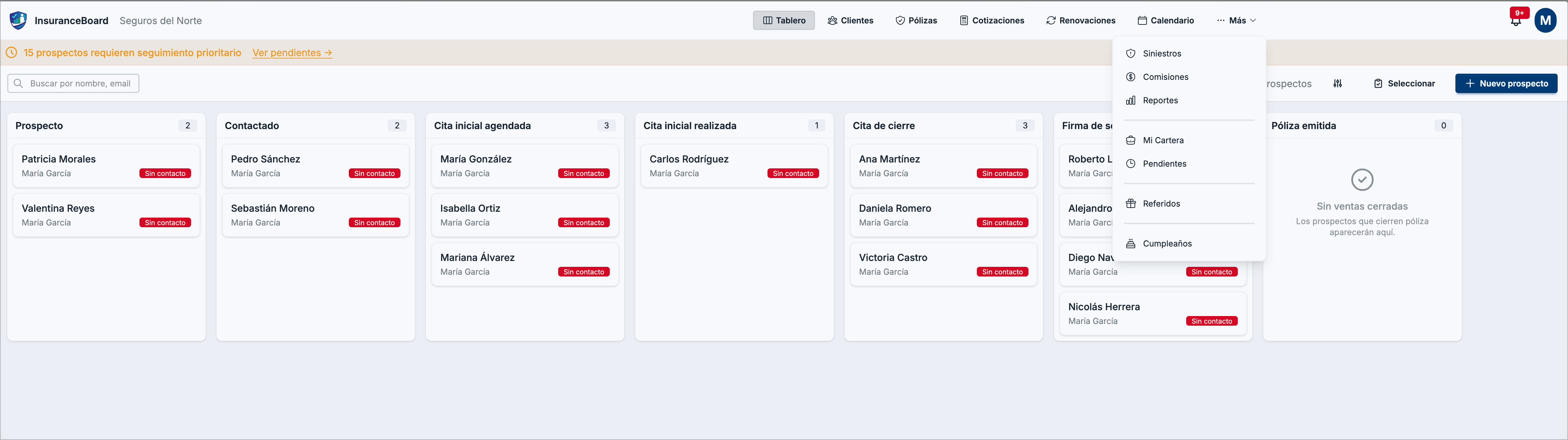 InsuranceBoard - CRM para agencias de seguros